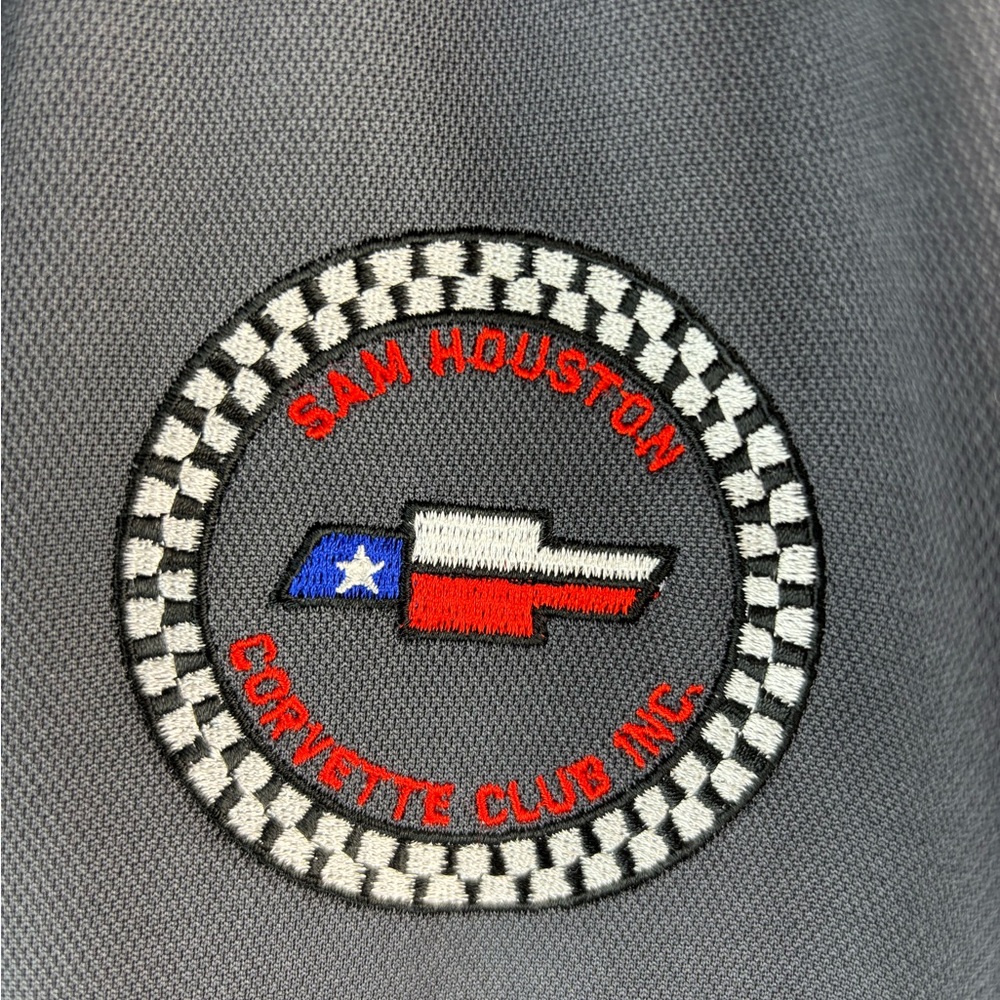 Sam Houston Corvette Club M Performance Dri-Tech Gray Polo Shirt